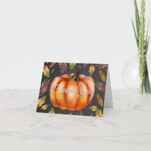 Wasserfarbe Fall Pumpkin Orange Danke Karte
