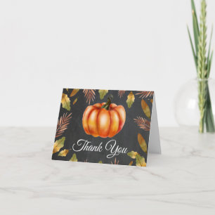 Wasserfarbe Fall Pumpkin Orange Danke Karte