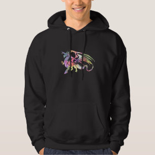 Wasserfarbe Farbe Zodiac Dragon Fantasie Mythische Hoodie