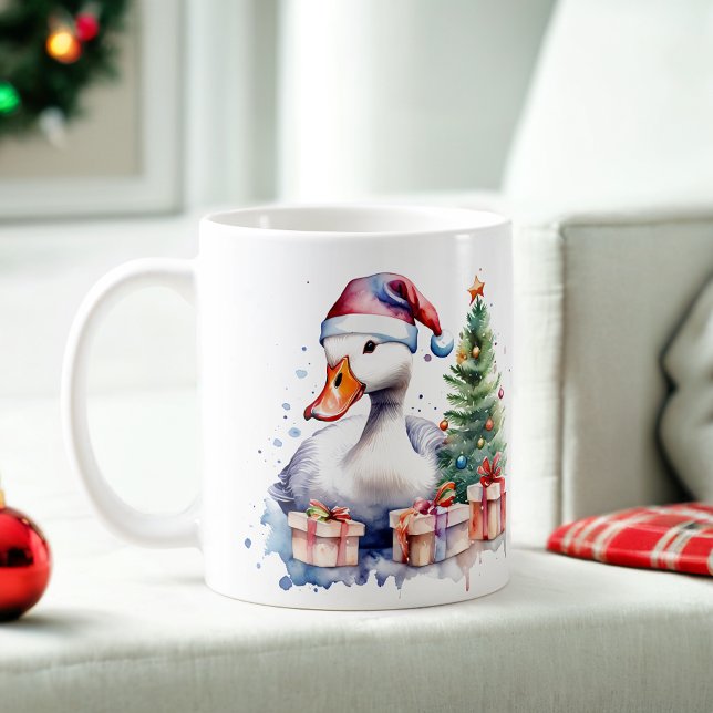 Wasserfarbe Festliche Goose Weihnachten Tasse (Von Creator hochgeladen)