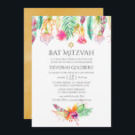 Wasserfarbe Flora Tropengebirge Sommer Bat Mitzvah Einladung<br><div class="desc">Tropische Sommerfledermaus mitzvah Einladung individuell auf Ihre Event-Besonderheiten.</div>