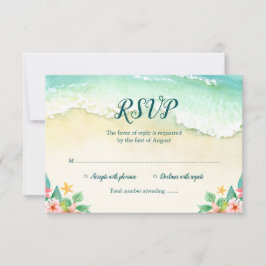 Wasserfarbe Floral Beach Bat Mitzvah RSVP Karte