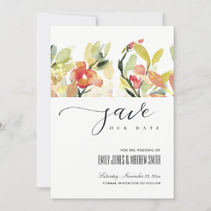 WASSERFARBE FLORAL ROSA PFIRSICH SAVE THE DATE ERR