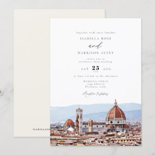 Wasserfarbe Florenz, Italien Skyline Hochzeit Einladung