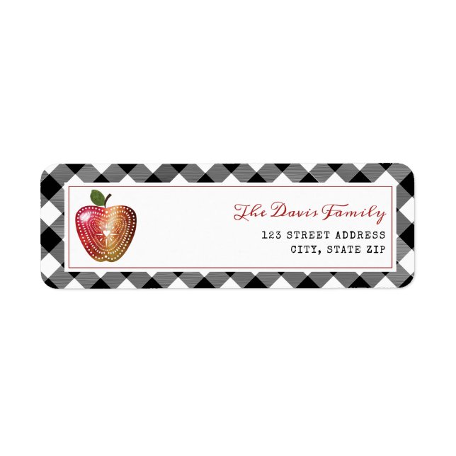 Wasserfarbe Folk Art Apple Karierter Fall Herbst (Vorne)