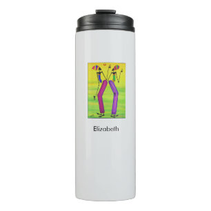 Wasserfarbe, Freude und Glück Thermosbecher