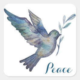 Wasserfarbe Friedenstruppe Quadratischer Aufkleber