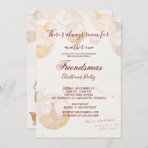Wasserfarbe Friendsmas Weihnachtsfeierliche Party Einladung