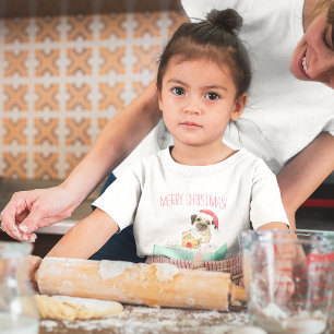 Wasserfarbe Frohe Weihnachten Französischer Bulldo T-Shirt