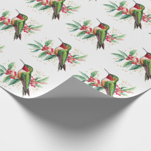 Wasserfarbe Frohe Weihnachten Hummingbird Geschenkpapier