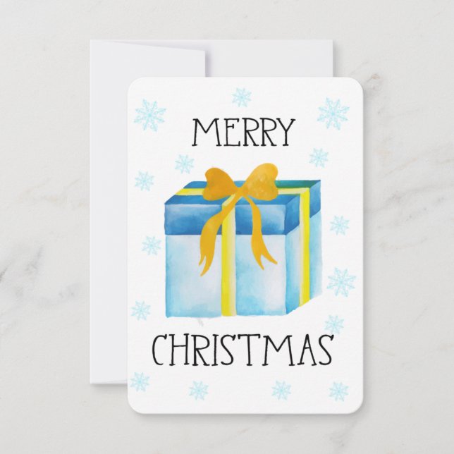 Wasserfarbe Frohe Weihnachten Karte (Vorderseite)