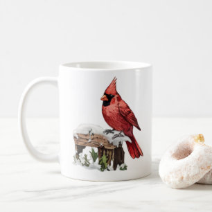 Wasserfarbe Frohe Weihnachten Roter Kardinal Kaffeetasse