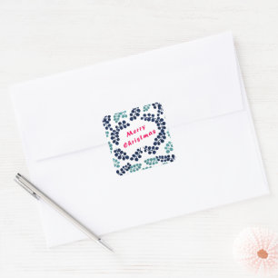 Wasserfarbe Frohe Weihnachten und Berries Sticker