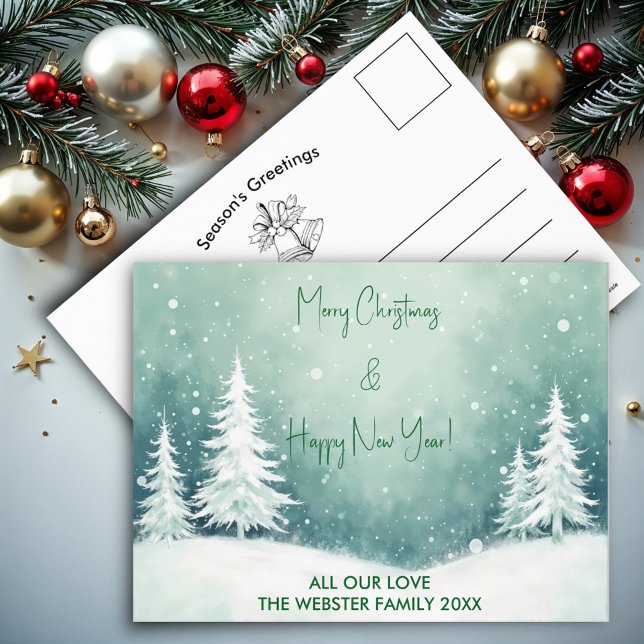 Wasserfarbe Frohe Weihnachten und glückliches Neue (Von Creator hochgeladen)