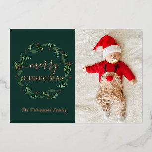 Wasserfarbe Frohe Weihnachtskleider Baby Foto Folien Feiertagskarte