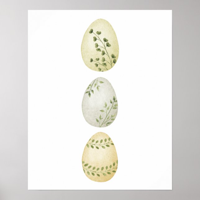 Wasserfarbe Frühling, Ostern Ei Wall Art Poster (Vorne)