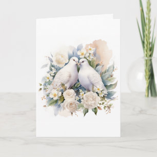 Wasserfarbe für die Hochzeitsweiße Taube Einladung