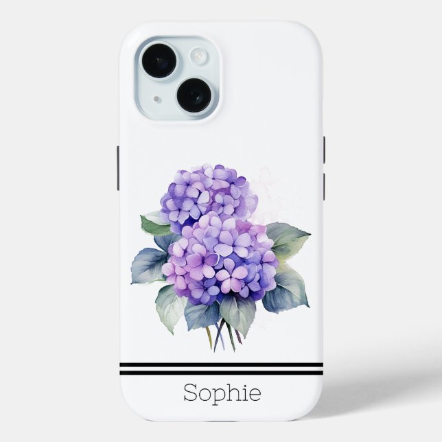 Wasserfarbe für Lavender Hydrangia Case-Mate iPhone Hülle (Rückseite)
