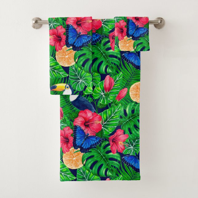 Wasserfarbe für tropische und tropische Gärten Badhandtuch Set (Insitu)