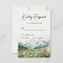 Wasserfarbe für Wildblumen RSVP Karte