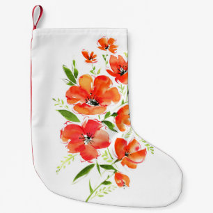 Wasserfarbe für Ziermohnchen: Abgeschieden Bouquet Kleiner Weihnachtsstrumpf