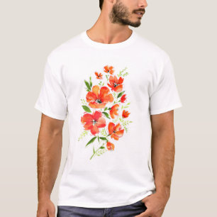 Wasserfarbe für Ziermohnchen: Abgeschieden Bouquet T-Shirt