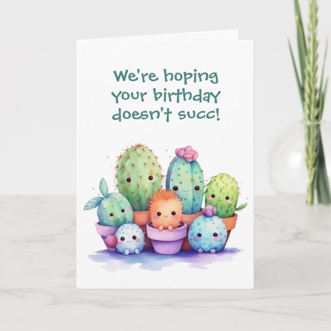 Wasserfarbe Geburtskaktus aus der Gruppe Karte (Vorderseite)