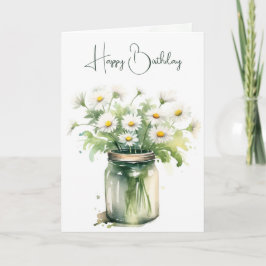 Wasserfarbe Geburtstag Daisy Bouquet in Jar Karte