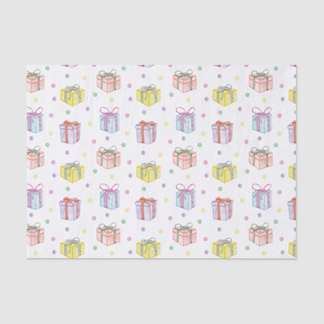 Wasserfarbe Geburtstagsgeschenke & Confetti Seidenpapier (Vorderseite)