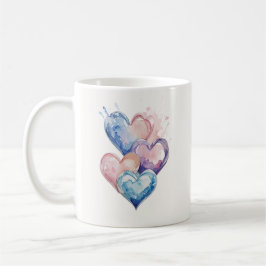Wasserfarbe Gemalte Herzen Kaffeetasse