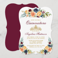 Wasserfarbe gemischte Blütenburgund Quinceanera