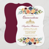Wasserfarbe gemischte Blütenburgund Quinceanera