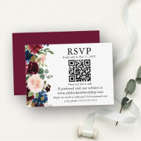 Wasserfarbe gemischte Floral Burgund QR UAWG Weddi