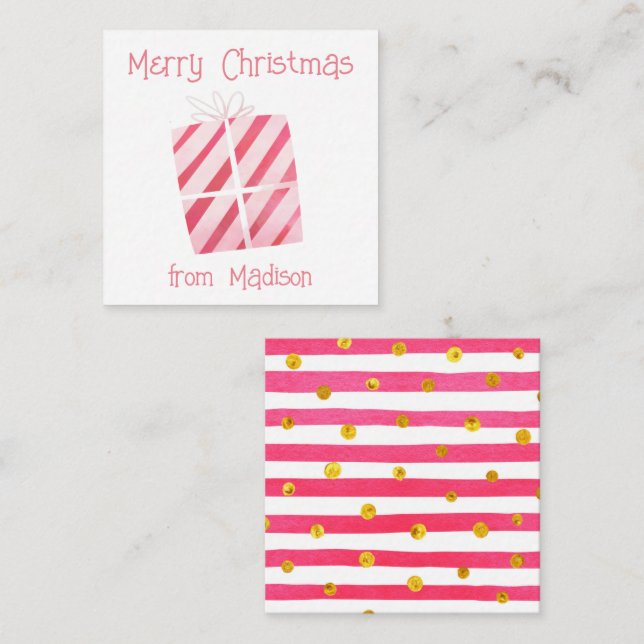 Wasserfarbe Geschenkkarten für Weihnachtsgeschenke Mitteilungskarte (Vorne/Hinten)