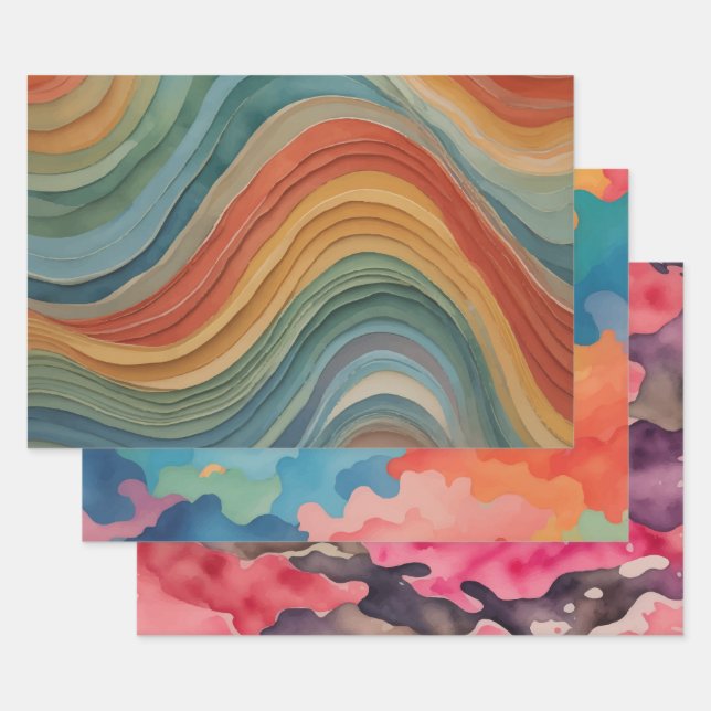 Wasserfarbe Geschenkpapier Set (Set)