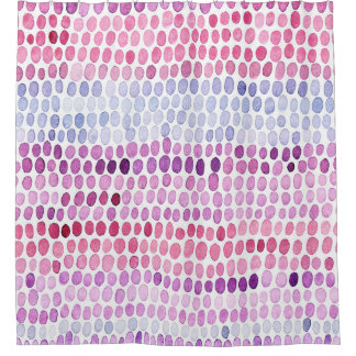 Wasserfarbe gestrichen: Rosa graue Polka Duschvorhang