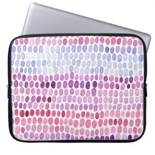 Wasserfarbe gestrichen: Rosa graue Polka Laptopschutzhülle