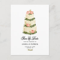 Wasserfarbe Gestufte Kuchen Save the Date