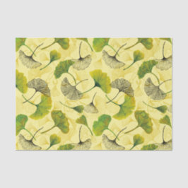 Wasserfarbe Ginkgo Biloba Muster botanische Blätte Seidenpapier