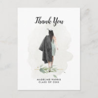 Wasserfarbe Girl Foliage Custom Foto Grad Danke