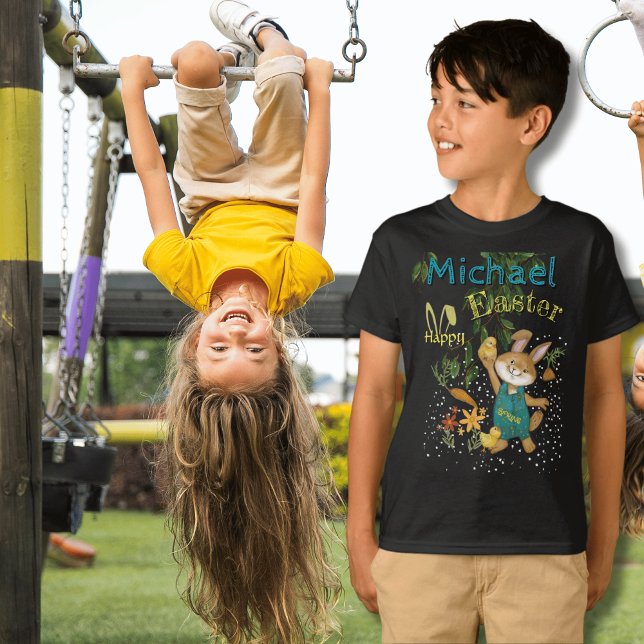 Wasserfarbe glückliche Ostersonne T-Shirt (Watercolor Happy Easter Bunny T-Shirt)