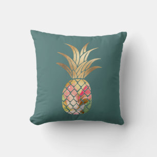 Wasserfarbe Gold Ananas Wurfkissen Kissen