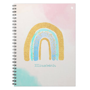 Wasserfarbe Gold Glitzer Rainbow Kissen Notizblock
