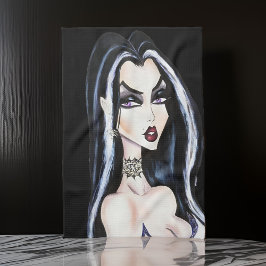 Wasserfarbe Gotische Hexe Halloween Geschirrtuch