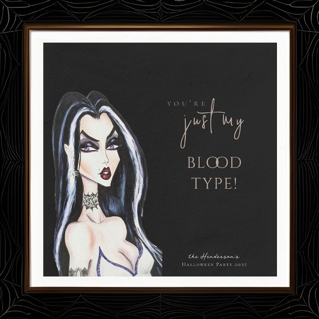 Wasserfarbe Gotische Hexe Halloween Schwarz Serviette (Von Creator hochgeladen)