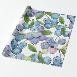 Wasserfarbe Große Blueberry Frucht Geschenkpapier