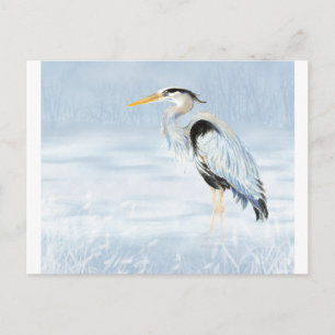 Wasserfarbe Große Heron Vogelwelt Postkarte