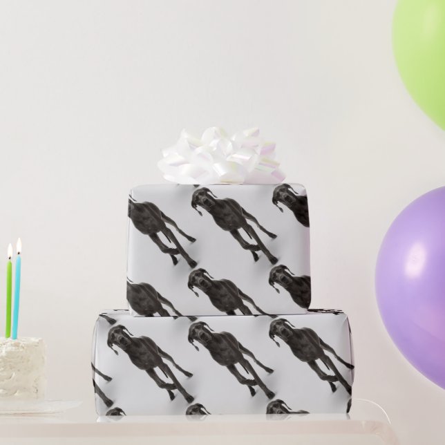 Wasserfarbe Großer Dan Hund Tier Geschenkpapier (Partygeschenke)