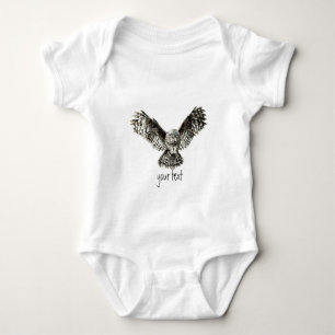 Wasserfarbe Großes graues Owl, Naturvogel Baby Strampler