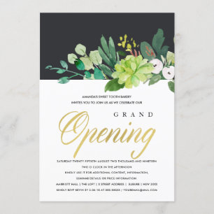 WASSERFARBE GRÜNE FOLIAGE GRAND ÖFFNUNGSZEREMONIE EINLADUNG